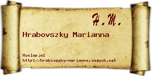 Hrabovszky Marianna névjegykártya